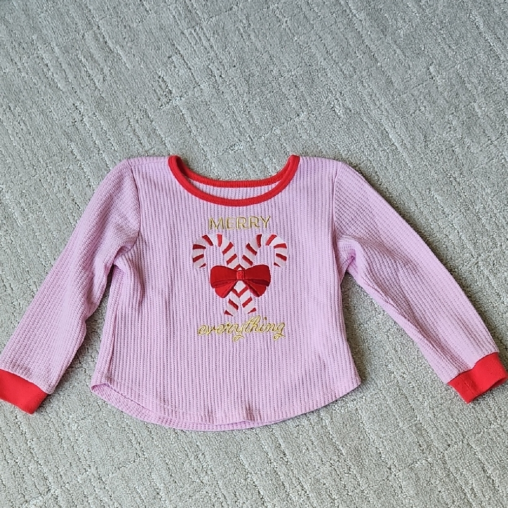 American Girl Pink Long Sleeve Tee with Festive Heart Design